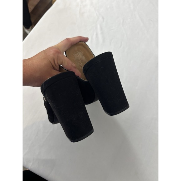 WILD PAIR Womens Black‎ Extended Carlita Slip On Heeled Mules Shoes 7m - Picture 5 of 10